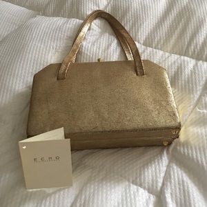 Gold leather purse